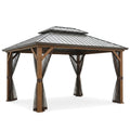 Hardtop Gazebo Built for Year-Round Use, 18x12 Aluminum Frame, Galvanized Steel Roof, Mosquito Screen