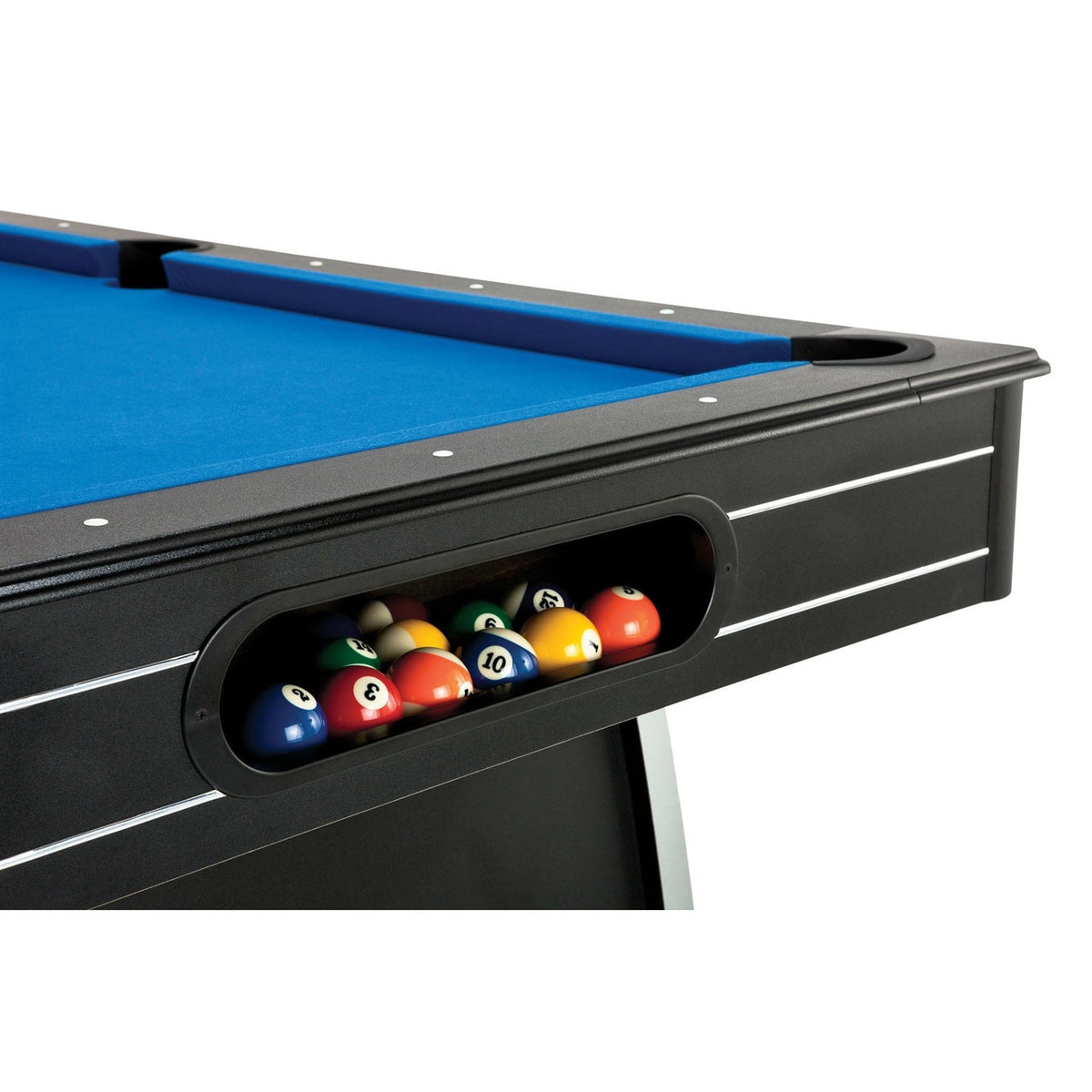 7‑Foot Pool Table with Blue Cloth, MDF Playfield & Accessories