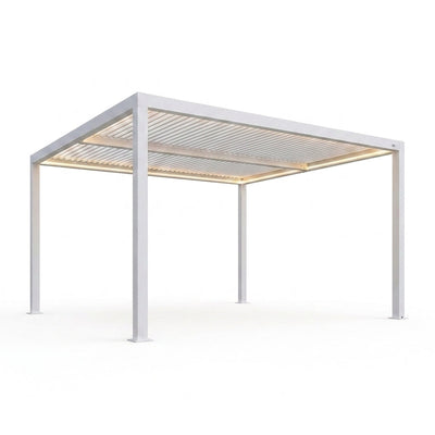 Aluminum Louvered Pergola Designed for Outdoor Living, Adjustable Roof Sections, Hidden Drainage System