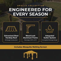 18-Ft X 12-Ft Apollo Brown Gazebo with Hardtop Roof (Screen Included) — Results & Stats