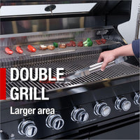 Outdoor Kitchen Island Gas Grill System 4 Burner BBQ Island with Rotisserie Kit, Integrated Sink, Wine Cooler & Granite Countertop
