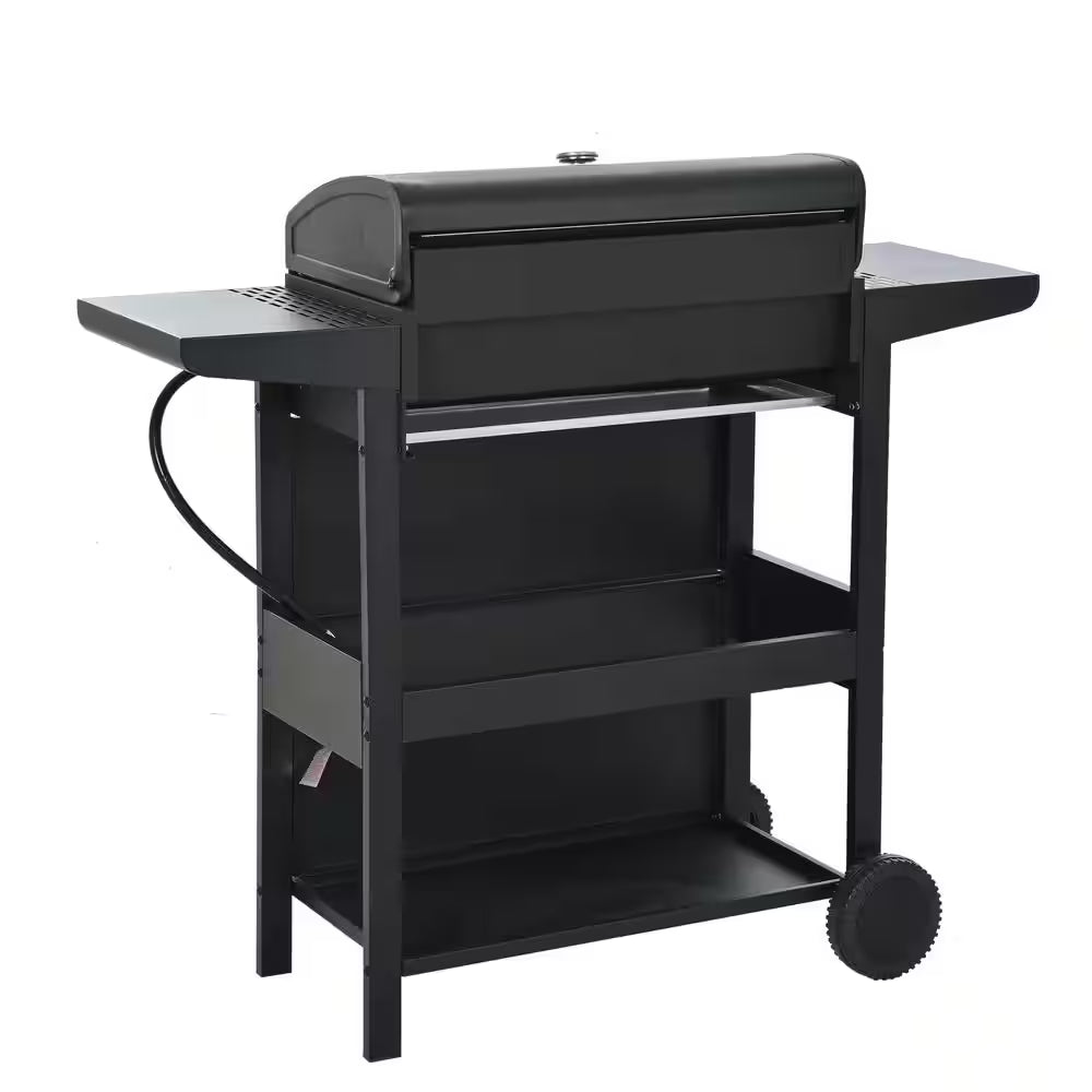4-Burner Portable Stainless Steel Propane Gas Grill in Black