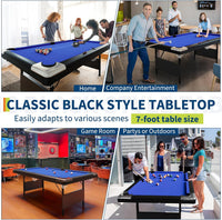 6 or 7 Ft Billiards Table, Portable Billiards Tables, Pool Tables for Full Size, Pool Table Set for Family Game Room, Adult Rrec Room, Basements, Man Cave or Garage