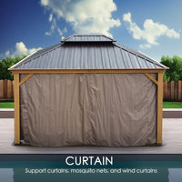 18-Ft X 12-Ft Apollo Brown Gazebo with Hardtop Roof (Screen Included)