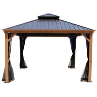 18-Ft X 12-Ft Apollo Brown Gazebo with Hardtop Roof (Screen Included)