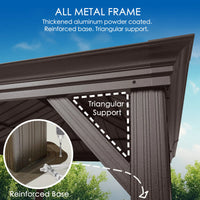 12-Ft X 14-Ft Alexander Dark Brown Gazebo with Hardtop Roof (Screen Included)