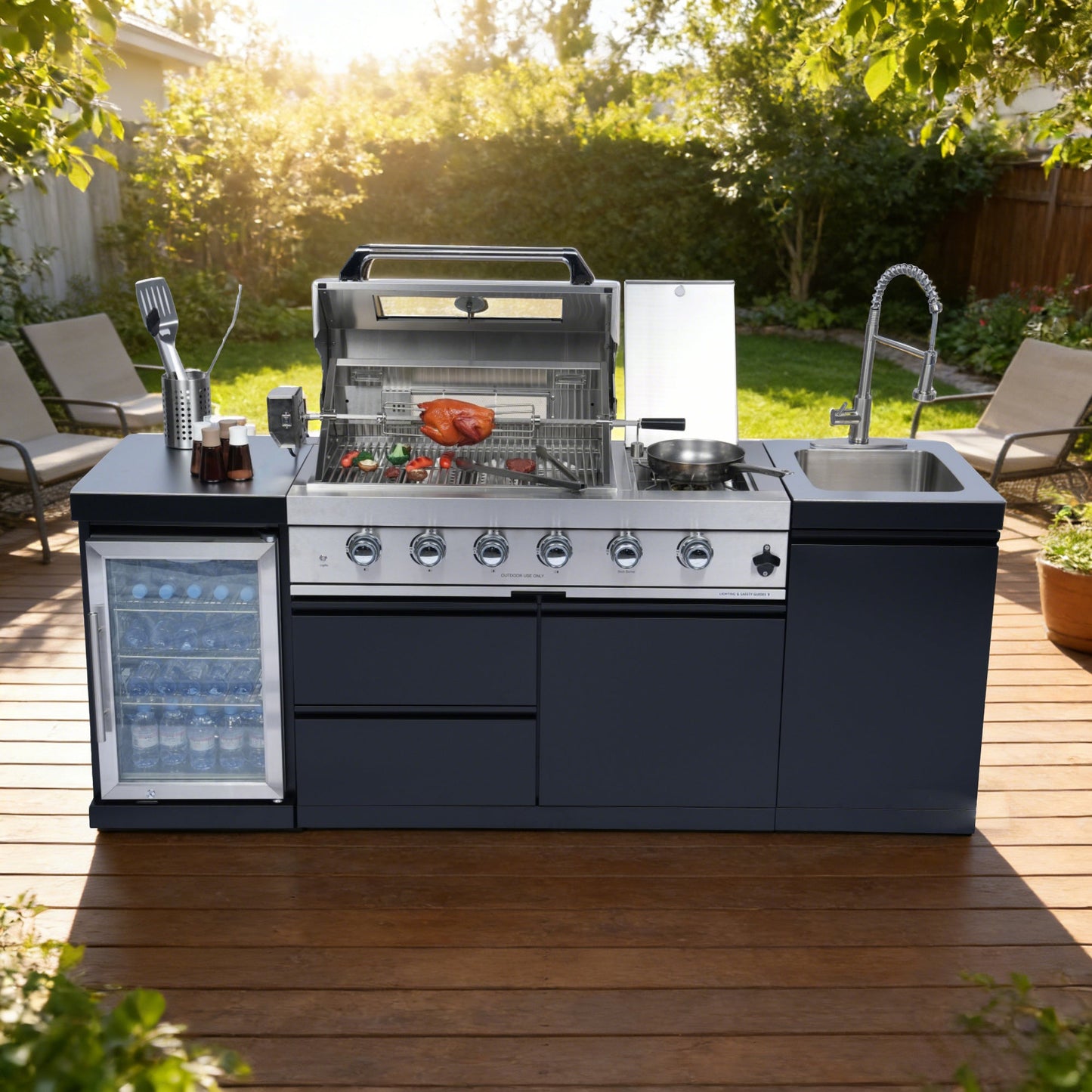 85-Inch Stainless Steel Outdoor Kitchen Gas Grill