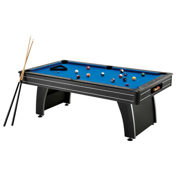 7‑Foot Pool Table with Blue Cloth, MDF Playfield & Accessories