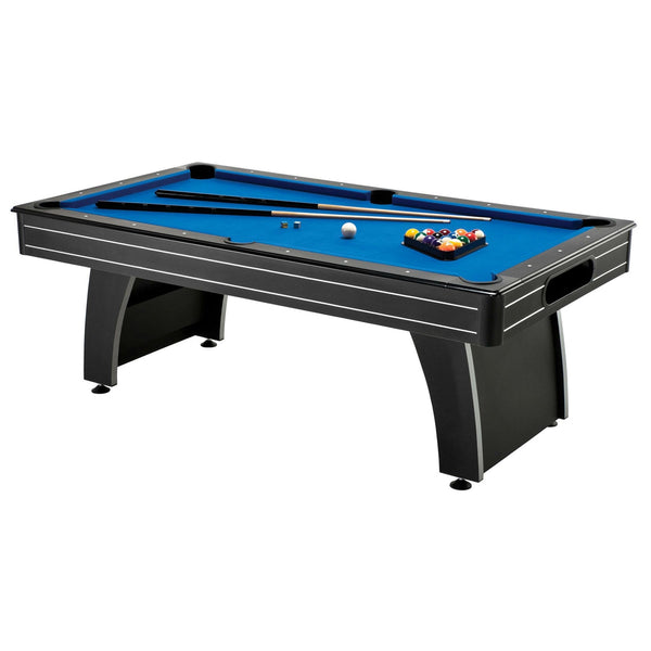 7‑Foot Pool Table with Blue Cloth, MDF Playfield & Accessories