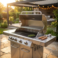 G41 Pro BBQ Grill,Heavy-Duty Stainless Steel Gas Grill, 4 Burner Gas Grill with Side Burner,42000 BTU Propane Grill for Outdoor Cooking,Barbecue,Garden and Patio Backyard — Studio Shot