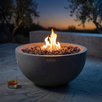 Nantucket Concrete Fire Pit 26" X 26" Patio Firepit Includes Lava Rocks Modern Fire Pits & Outdoor Fireplaces for Garden, Deck, Indoor & Outdoor Heating — Studio Shot
