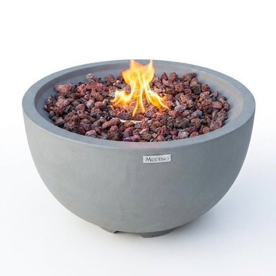 Propane Fire Pit Table Built for Outdoor Entertaining, Glass Fiber Reinforced Concrete, 26 Inch Round