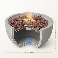 Nantucket Concrete Fire Pit 26" X 26" Patio Firepit Includes Lava Rocks Modern Fire Pits & Outdoor Fireplaces for Garden, Deck, Indoor & Outdoor Heating — How It Works