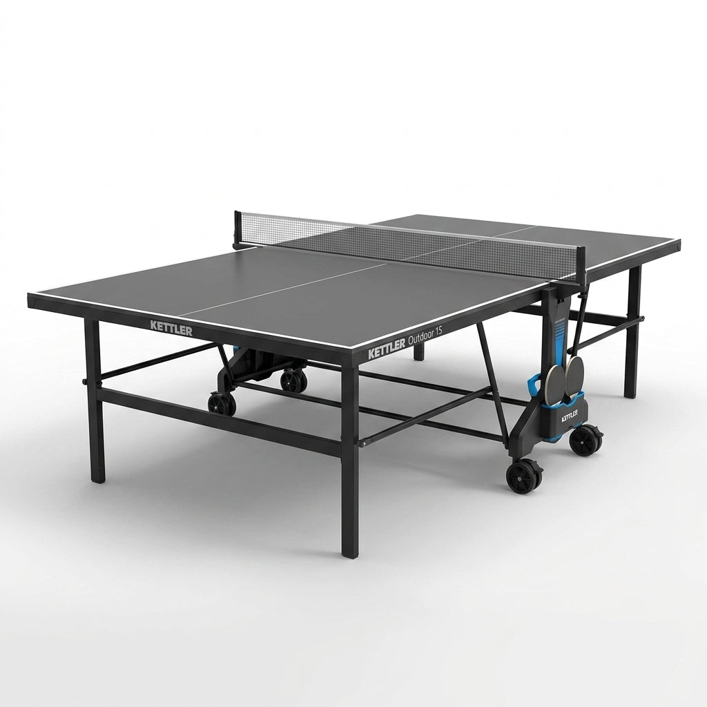 Outdoor 15 Table Tennis Table 4-Player Bundle — Studio Shot