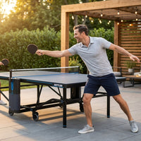 Outdoor 15 Table Tennis Table 4-Player Bundle — Lifestyle