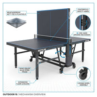 Outdoor 15 Table Tennis Table 4-Player Bundle — How It Works