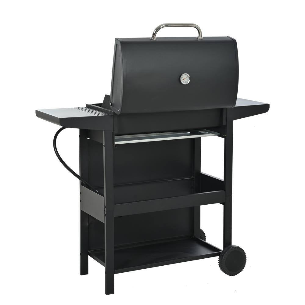 4-Burner Portable Stainless Steel Propane Gas Grill in Black