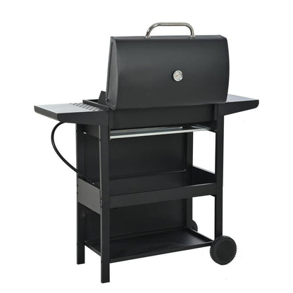 4-Burner Portable Stainless Steel Propane Gas Grill in Black