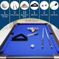 6 or 7 Ft Billiards Table, Portable Billiards Tables, Pool Tables for Full Size, Pool Table Set for Family Game Room, Adult Rrec Room, Basements, Man Cave or Garage